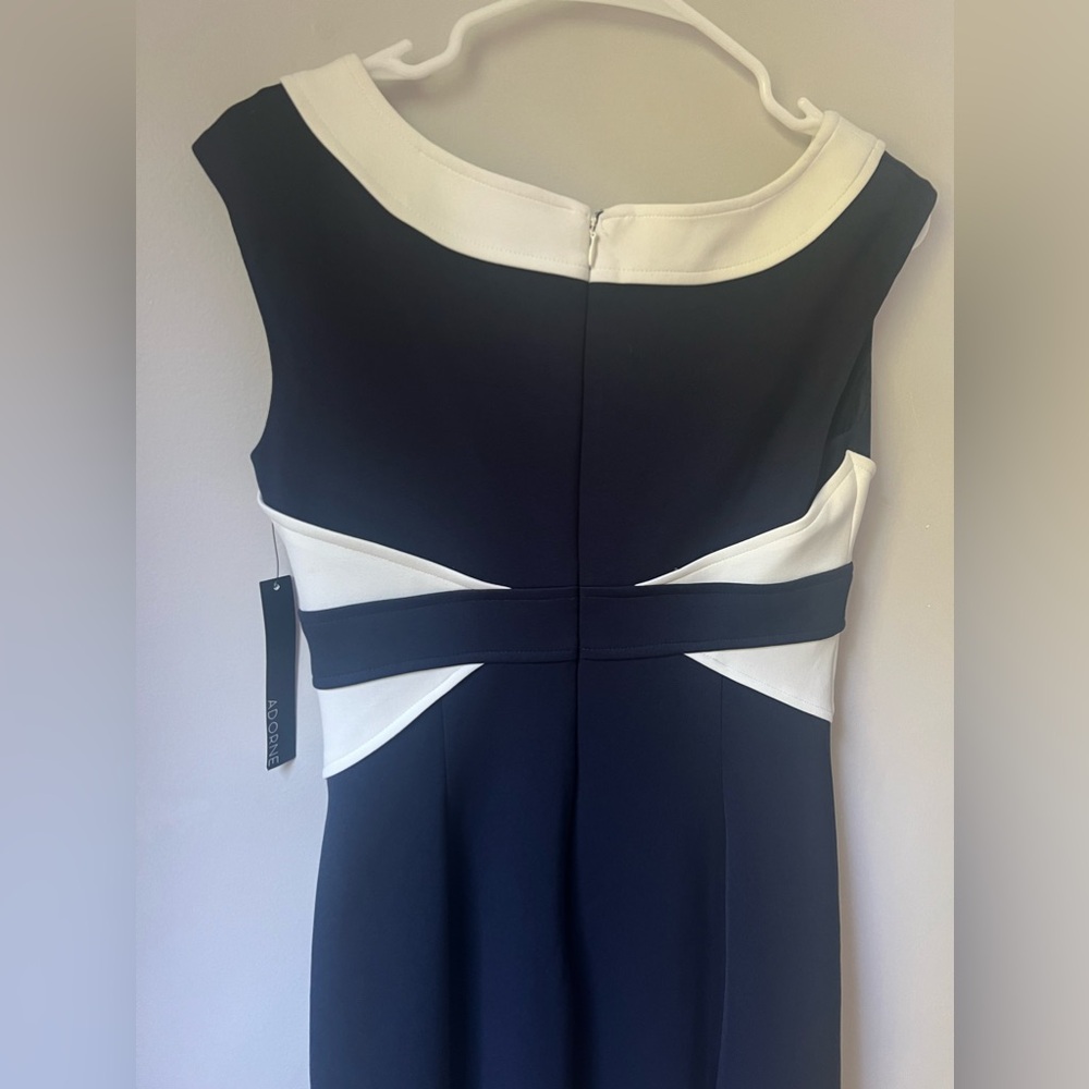 NWT Adorne Color Block Navy & White Dress Women’s Size 4 NEW - Picture 8 of 8